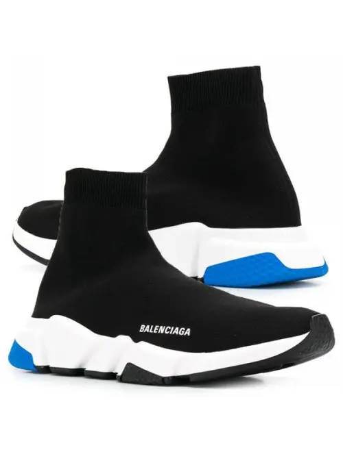 Giày Balenciaga Speed Knit Trainer 'Black Blue' 587286 W1703 1071 - Ảnh 3