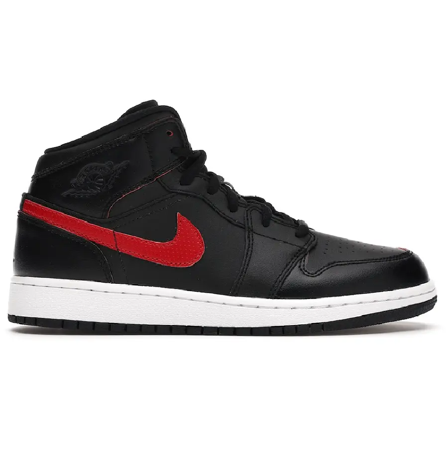 Giày Nike Air Jordan 1 Retro Mid Black Gym Red GS 554725-009