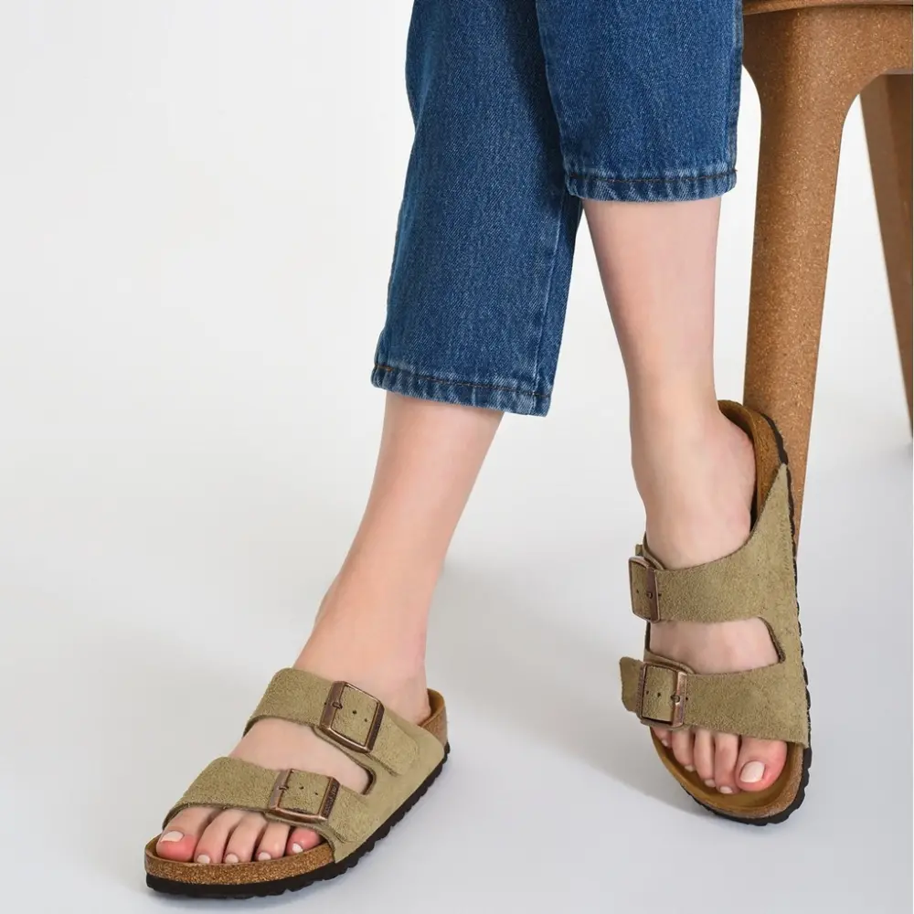 Dép Birkenstock Arizona Soft Footbed Suede 'Taupe' 951303 - Ảnh 5
