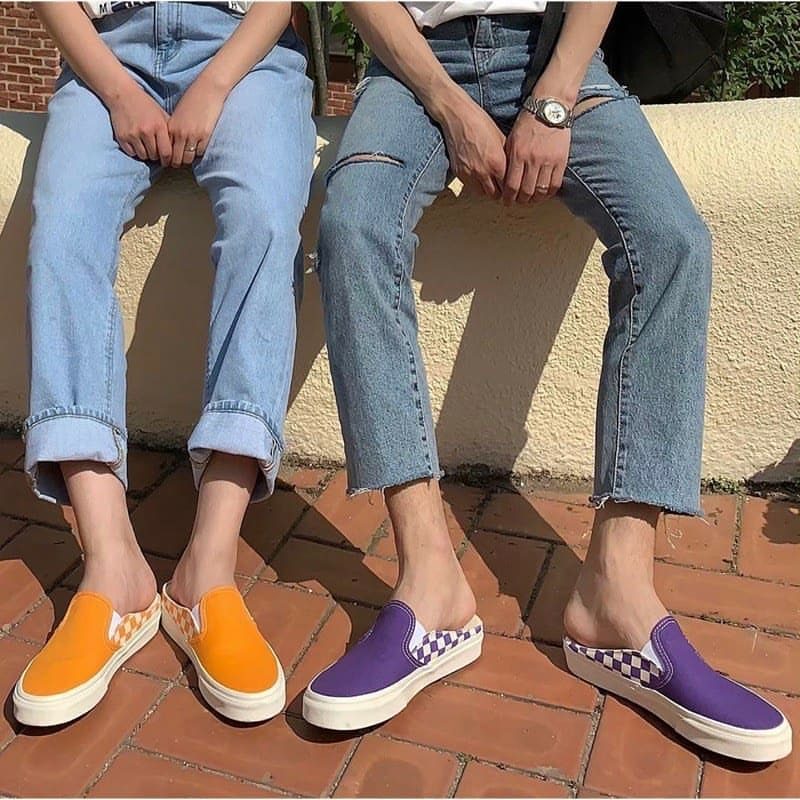 Giày Vans Checkerboard Mule Slip-On 'Violet' FLVNAS1U13 - Ảnh 6