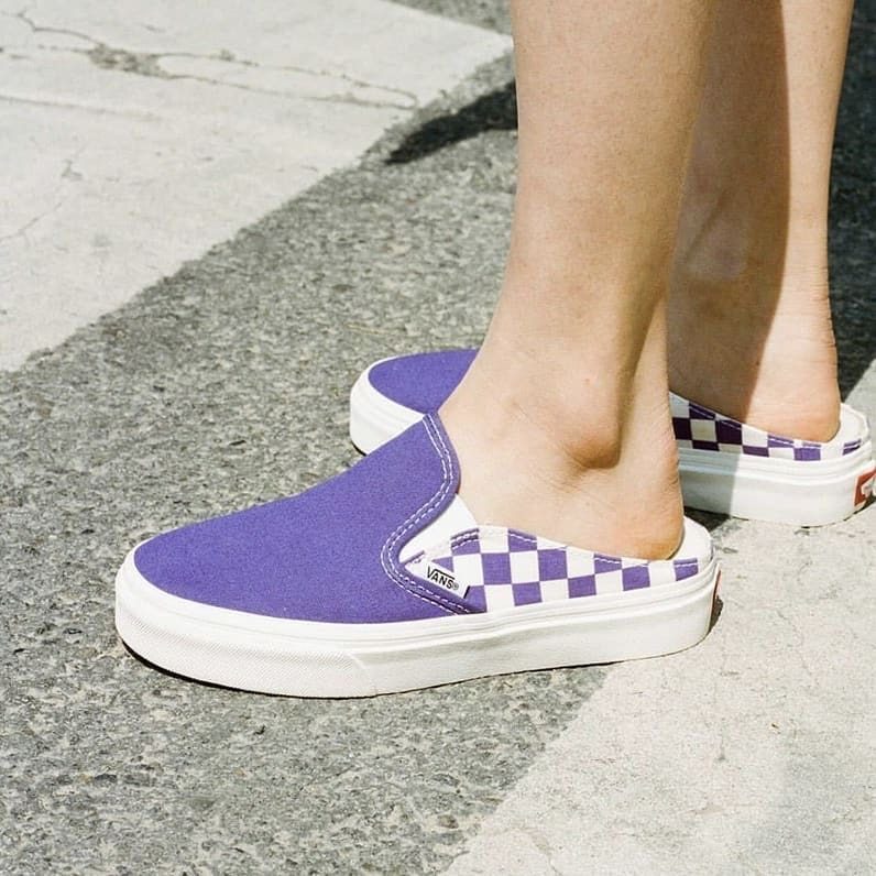 Giày Vans Checkerboard Mule Slip-On 'Violet' FLVNAS1U13 - Ảnh 5