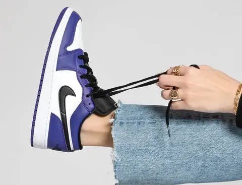 Giày Nike Air Jordan 1 Low GS 'Court Purple' 553560-500 - Ảnh 5