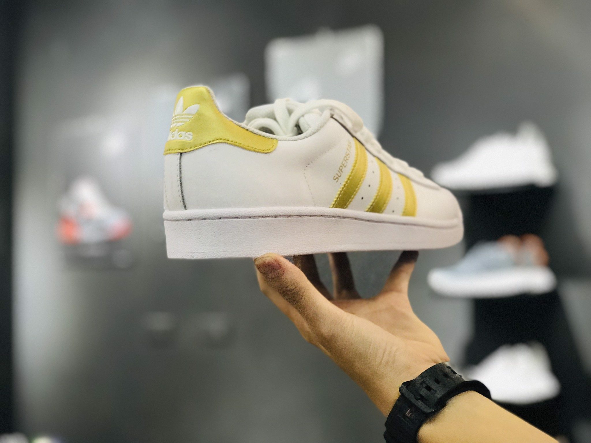 Giày Adidas Superstar White "Gold" BY8757 - Ảnh 5