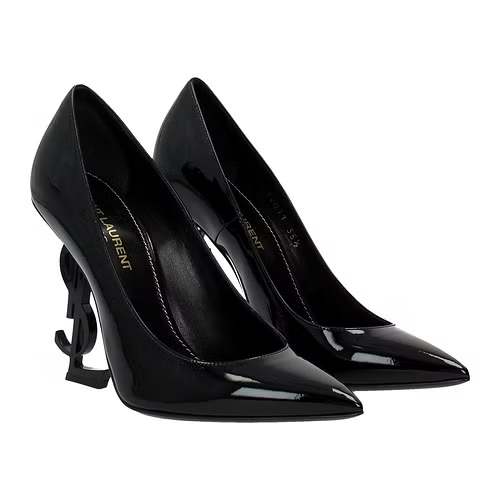 Giày Saint Laurent Opyum Pumps Patent Leather Black Heel 4720110NPVV1000 - Ảnh 2