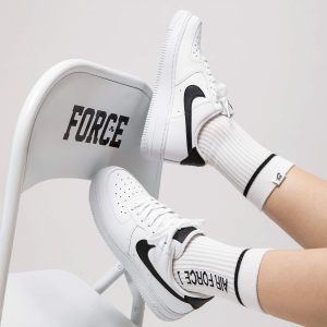 Alternative view of Giày Nike Air Force 1 'White Black' GS CT7724-100