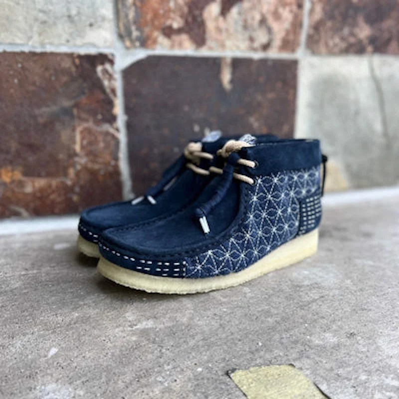Giày Clarks Wallabee Boot 'Navy Shashiko' 261-69152 - Ảnh 5