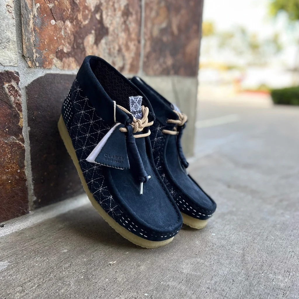 Giày Clarks Wallabee Boot 'Navy Shashiko' 261-69152 - Ảnh 4