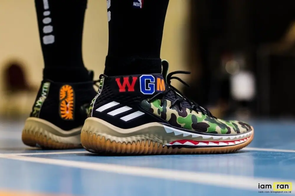 Giày Adidas A Bathing Ape x Dame 4 'Green Camo' AP9974 - Ảnh 4