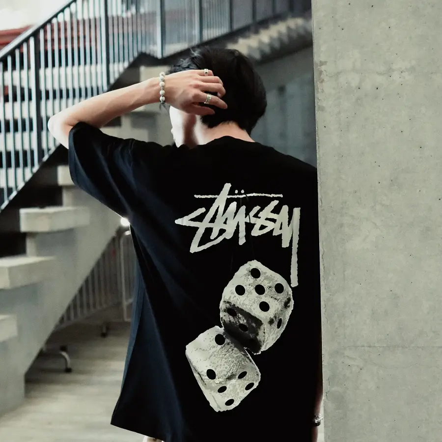 Áo Stussy SS22 Fuzzy Dice Tee 'Black' 1904765-0001 - Ảnh 3
