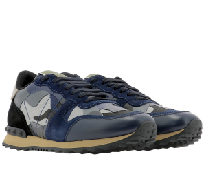 Alternative view of Giày Valentino Garavani Leather Trainers Sneakers Rockrunner In Blue WY2S0723XVUBY0