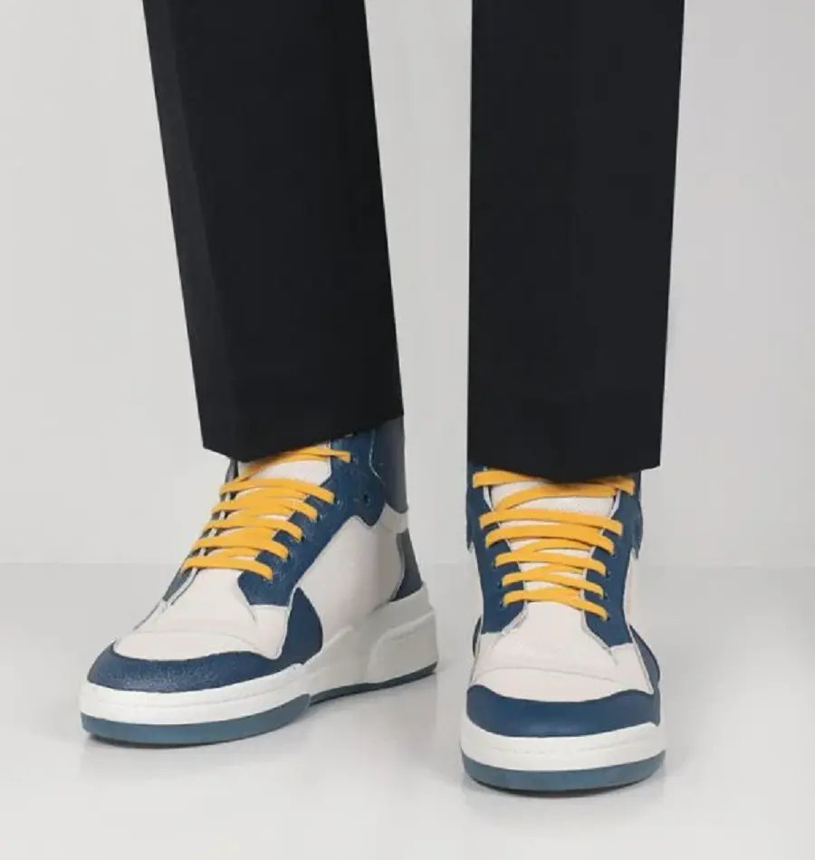 Alternative view of Giày Saint Laurent SL24 Mid Top Sneaker Navy White 610618AAAI59083