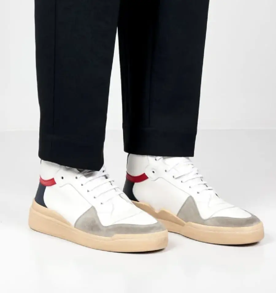 Alternative view of Giày Saint Laurent SL24 Mid Top Sneaker Brown White 66943012N609098