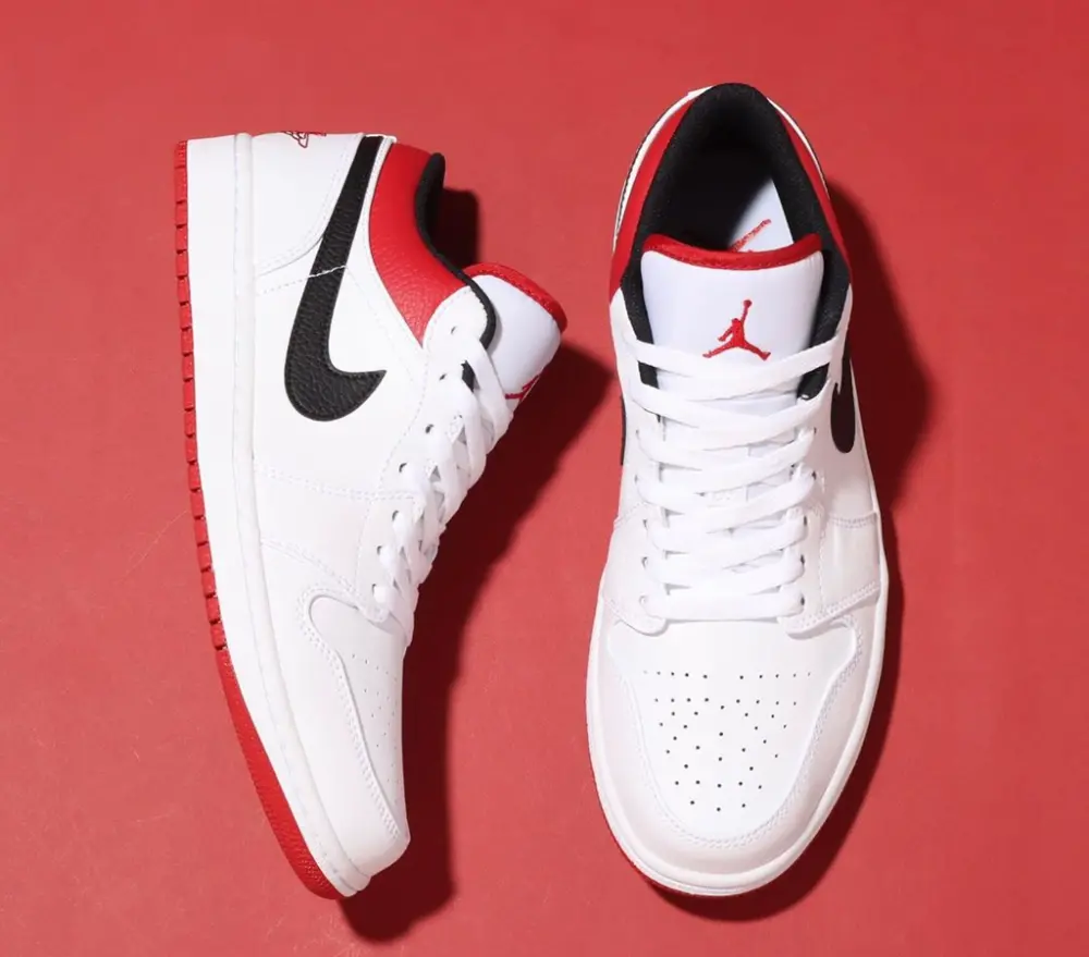 Giày Nike Air Jordan 1 Low 'White Univeristy Red' 553558-118 - Ảnh 6