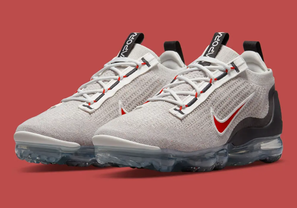 Giày Nike Air Vapormax 2021 Flyknit 'Light Bone University Red' DH4085-003 - Ảnh 3