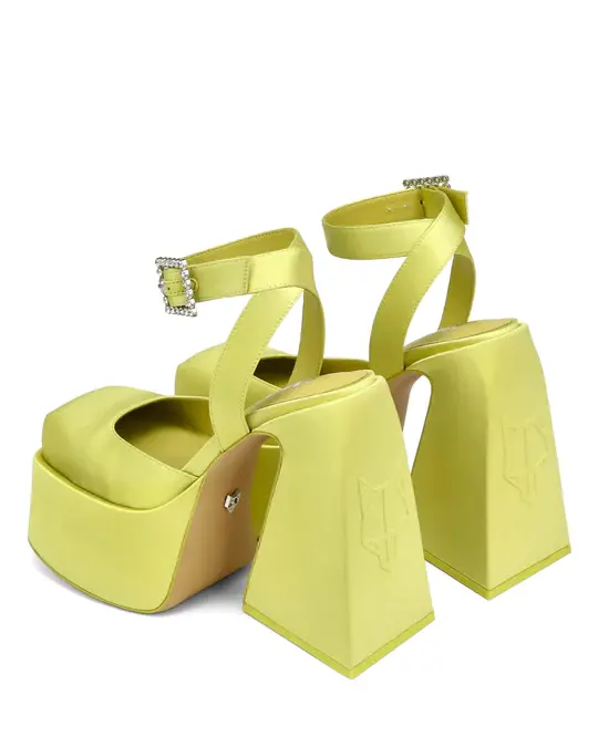 Giày cao gót Naked Wolfe JACKIE 'YELLOW SATIN' - Ảnh 3