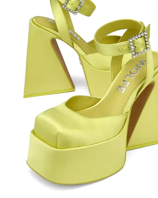 Giày cao gót Naked Wolfe JACKIE 'YELLOW SATIN' - Ảnh 4