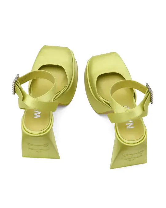 Giày cao gót Naked Wolfe JACKIE 'YELLOW SATIN' - Ảnh 5