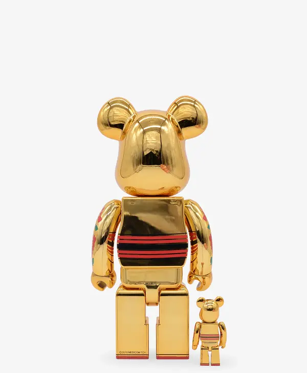 Alternative view of Mô Hình Bearbrick Kokeshi Gold Plated 100% & 400%