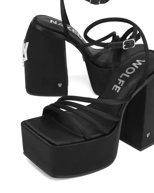 Giày cao gót Naked Wolfe JENNY 'BLACK SATIN' - Ảnh 4
