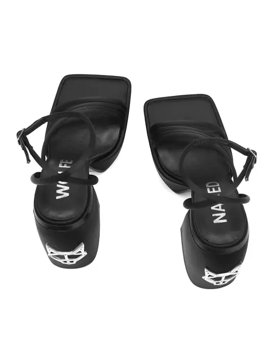 Giày cao gót Naked Wolfe JENNY 'BLACK SATIN' - Ảnh 5