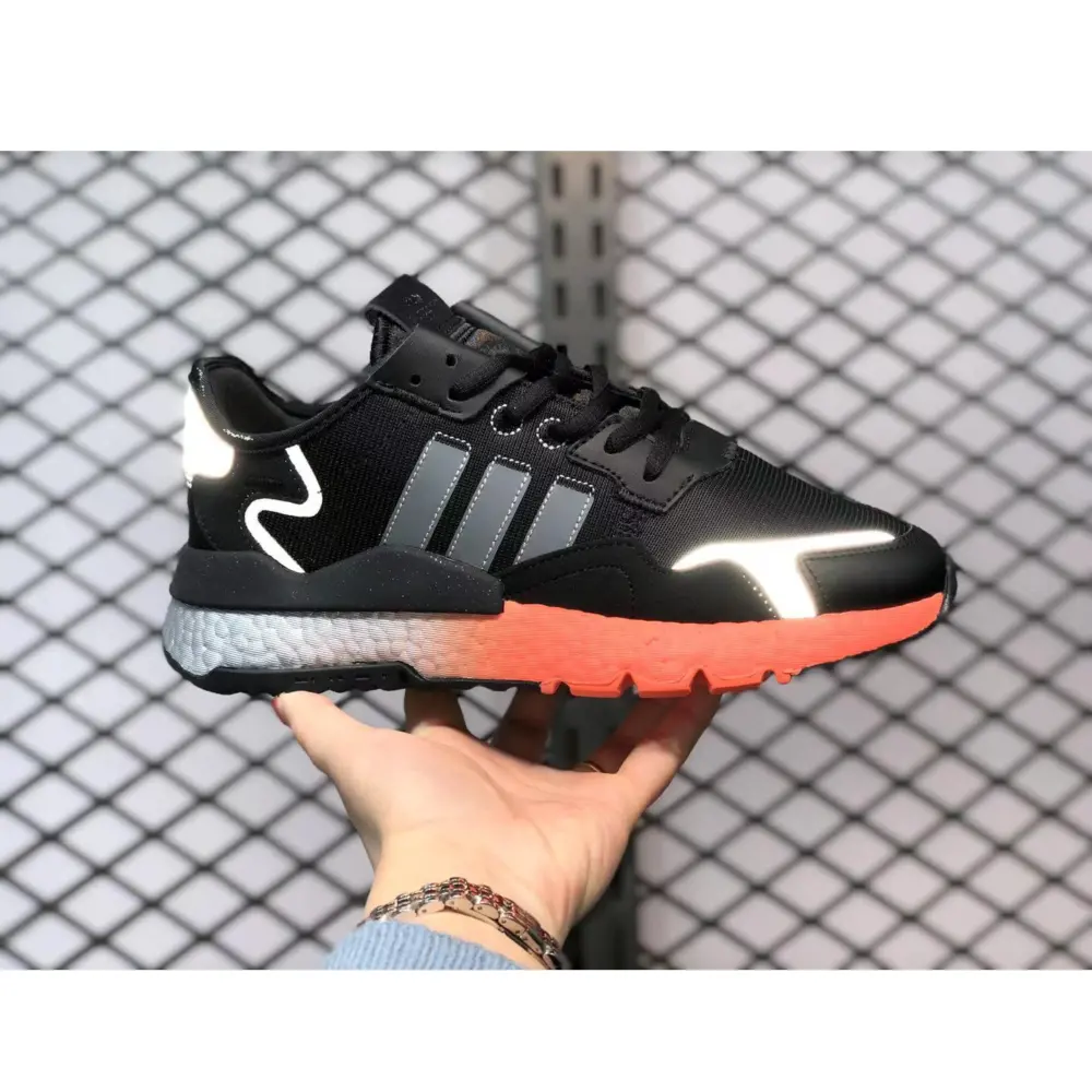 Alternative view of Giày Adidas Nite Jogger Boost 'Black Silver-Solar Red' FY3686