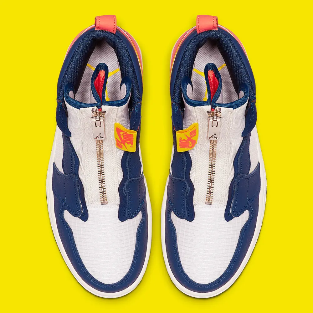 Alternative view of Giày Nike Air Jordan 1 High Zip 'Blue Void Citron' AQ3742-100