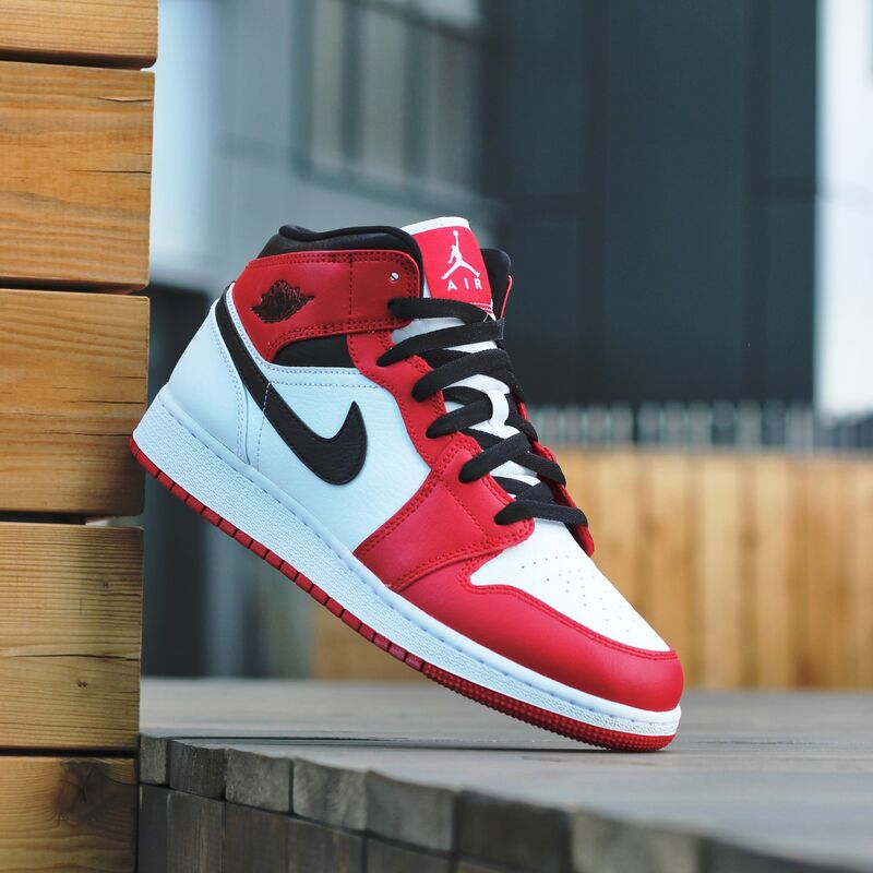 Giày Nike Air Jordan 1 Mid GS 'Chicago' 554725-173 - Ảnh 6