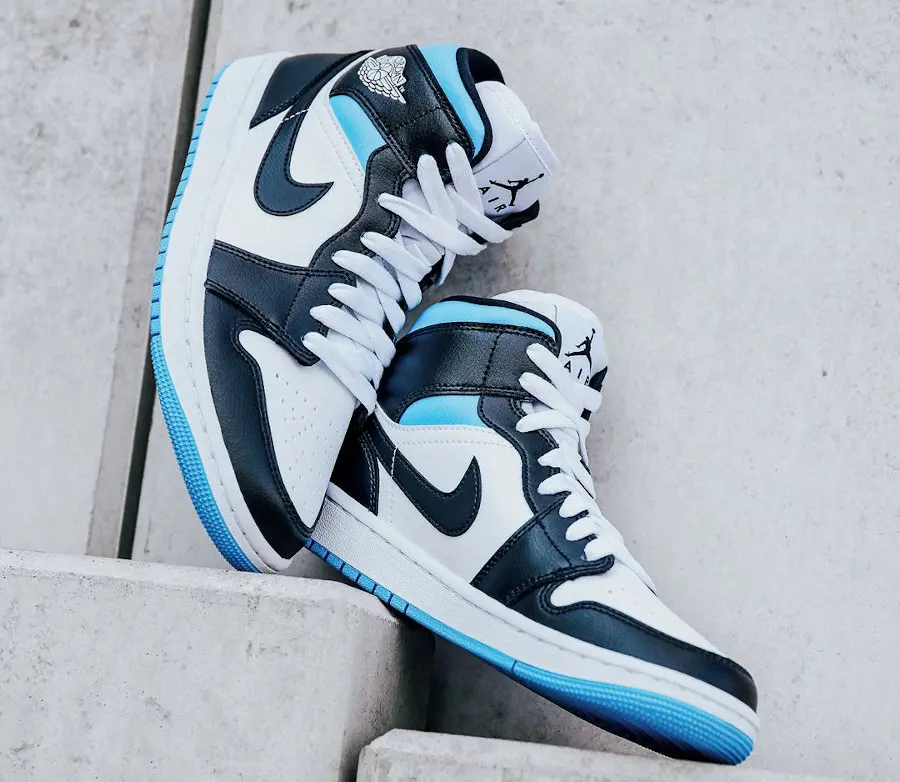 Alternative view of Giày Nike Wmns Air Jordan 1 Mid 'University Blue' BQ6472-102
