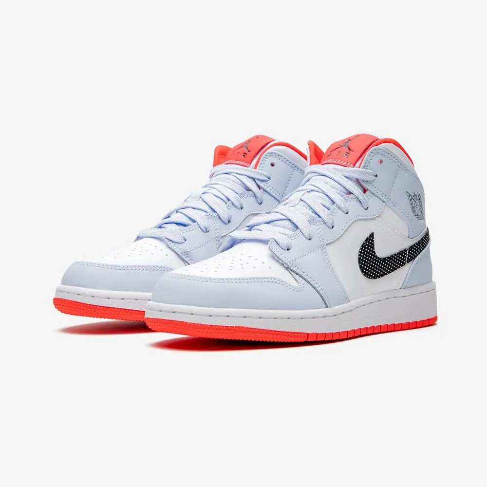 Alternative view of Giày Nike Air Jordan 1 Mid GS 'Half Blue' 555112-400