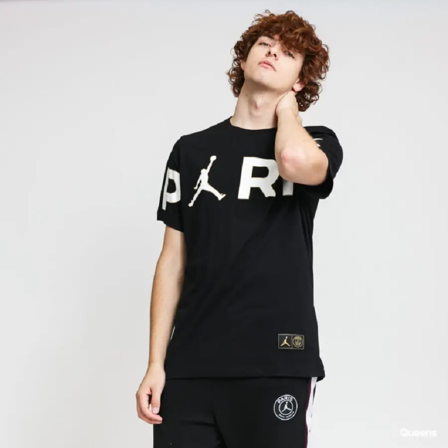 Áo Nike Paris Saint-Germain Wordmark t Shirt Black CK9785-010 - Ảnh 4