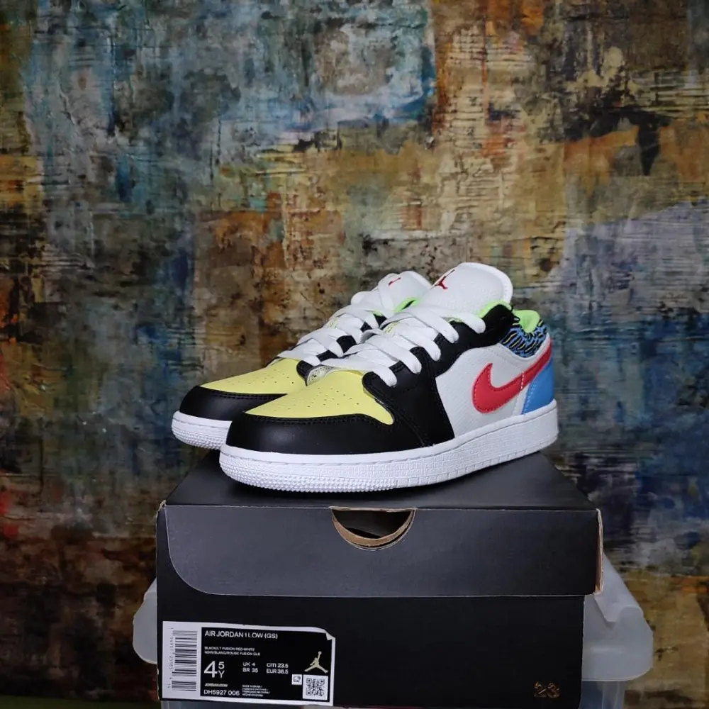 Giày Nike Air Jordan 1 Low GS 'Funky Patterns' DH5927-006 - Ảnh 4