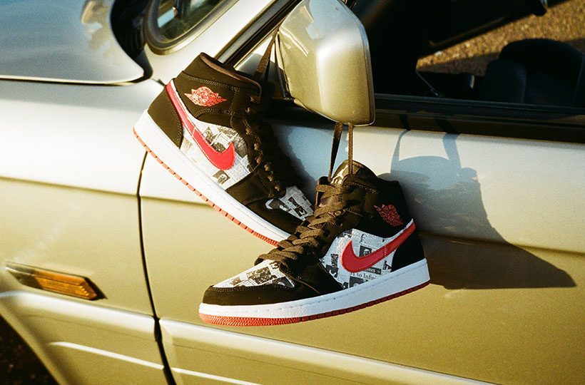 Giày Nike Air Jordan 1 Mid Newspaper 852542-061 - Ảnh 3