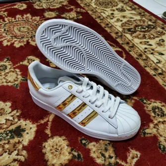 Giày Adidas Wmns Superstar Metal Toe 'White Gold Metallic' FV3330 - Ảnh 5