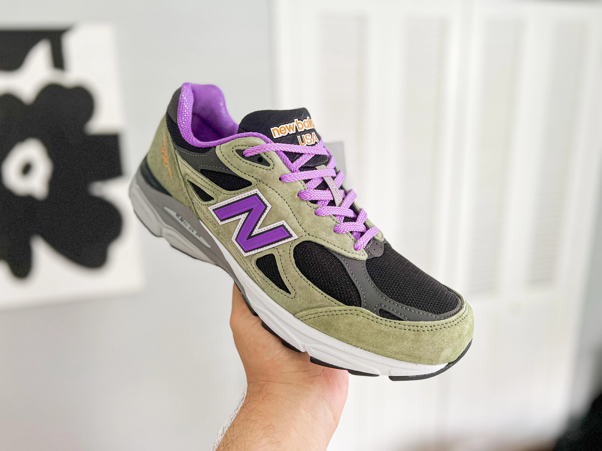 Giày New Balance 990v3 MiUSA Teddy Santis 'Green Purple' M990TC3 - Ảnh 5