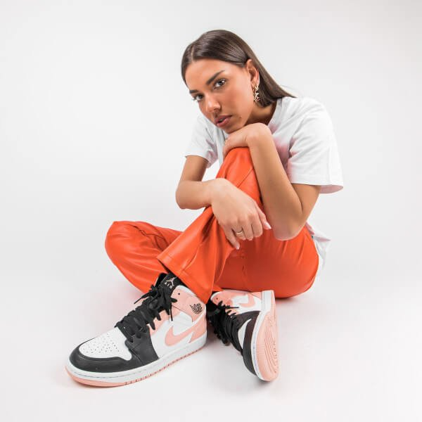 Giày Nike Air Jordan 1 Mid 'Arctic Orange - Black Toe' 554724-133 - Ảnh 4