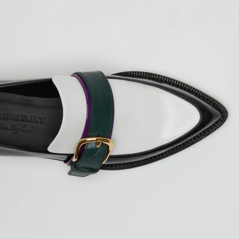 Giày BURBERRY Colour Block Leather Monk Strap Loafers 4075729 - Ảnh 3