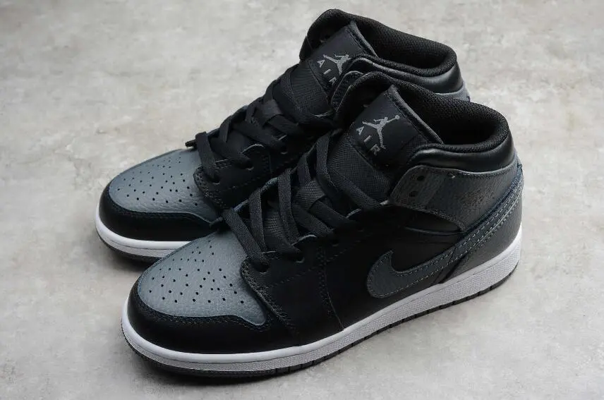 Giày Nike Jordan 1 Mid 'Tumbled Leather Grey' 554725-041 - Ảnh 5