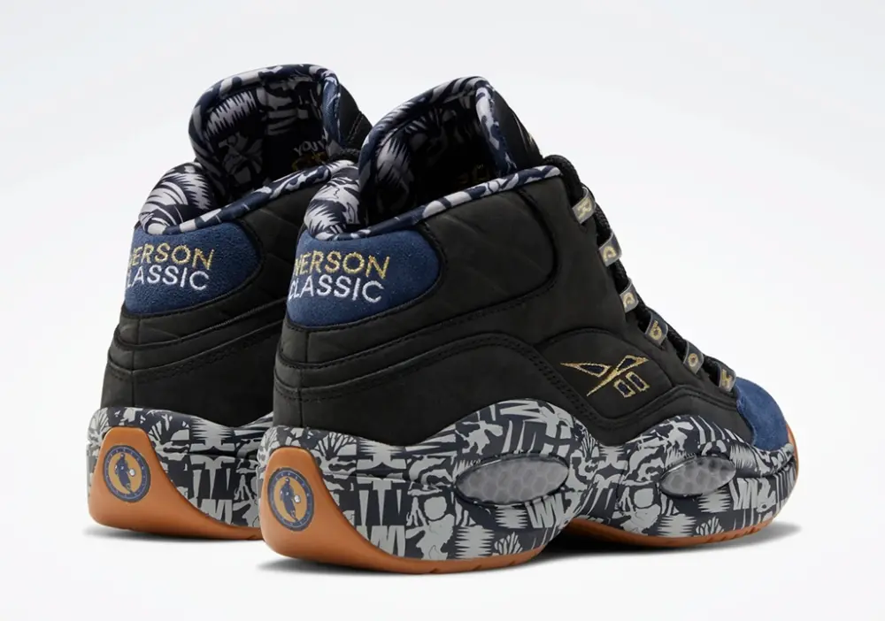 Giày Reebok Question Mid Iverson Classic 'Black Navy Grey' FX4991 - Ảnh 4