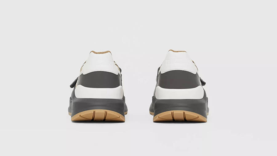 Giày Burberry Vintage Check Suede Leather Grey Beige 80310981 - Ảnh 5