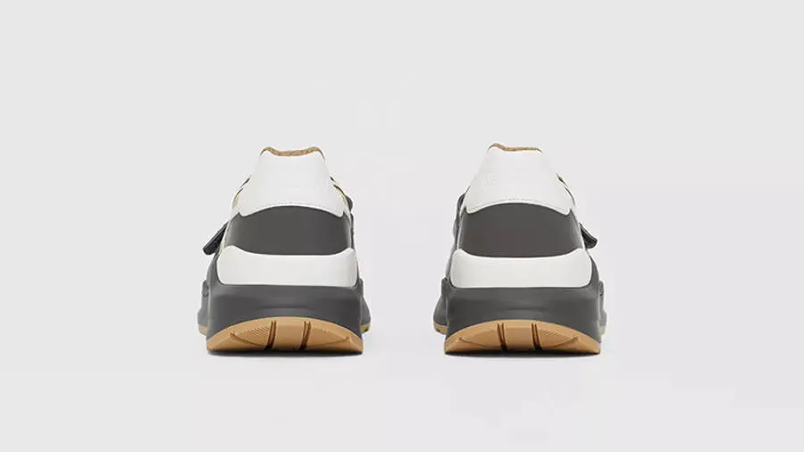 Giày Burberry Vintage Check Suede Leather Grey Beige 80310981 - Ảnh 5
