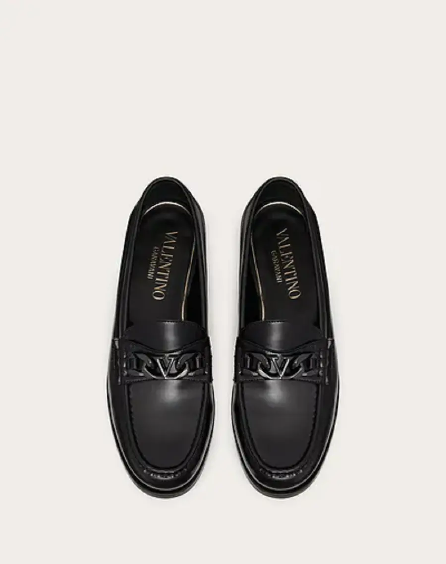 Giày VLogo Chain Valentino Garavani Loafer in Calfskin 1Y2S0G03GIS0NO - Ảnh 3