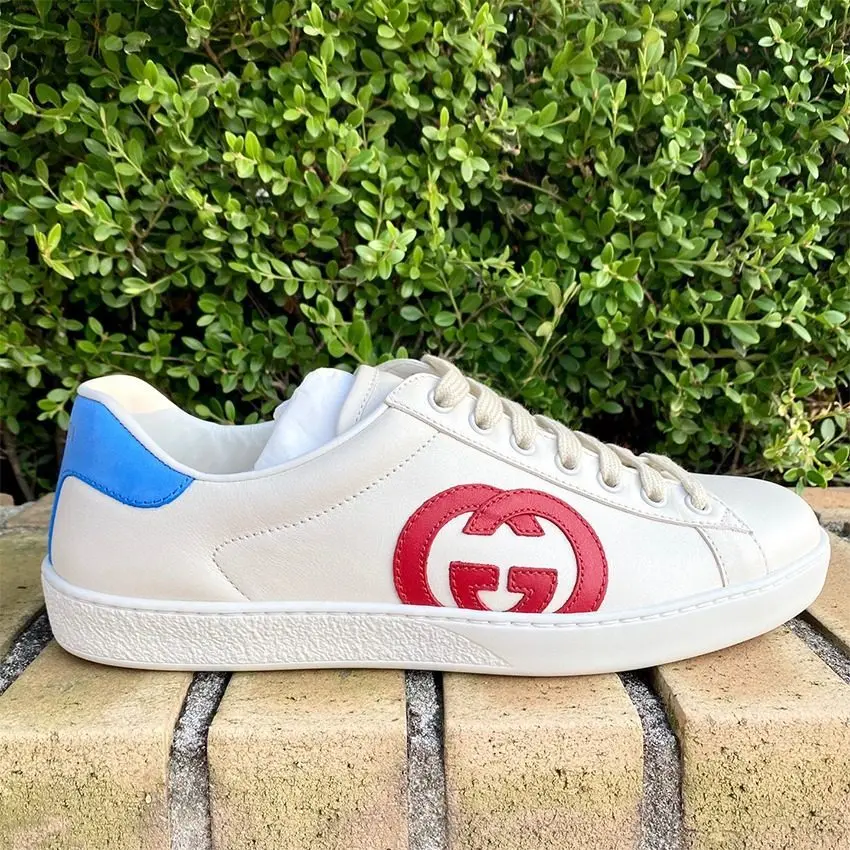 Alternative view of Giày Gucci Ace 'Interlocking G White Red Blue' 625783-1XG70-9102