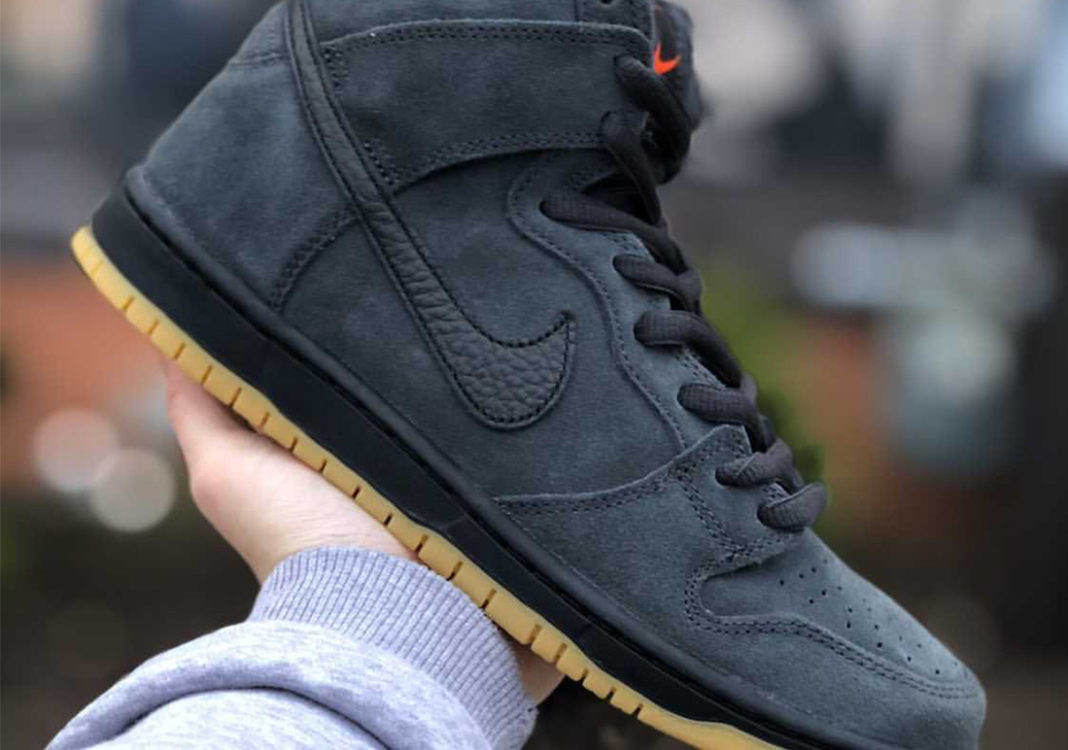 Giày Nike SB Dunk High Pro ISO SB Orange Label Dark Smoke Grey CV1727-001 - Ảnh 4