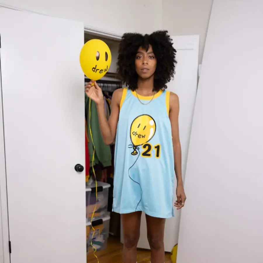Alternative view of Áo Drew House Mesh Joy Basketball Jersey Sea Blue