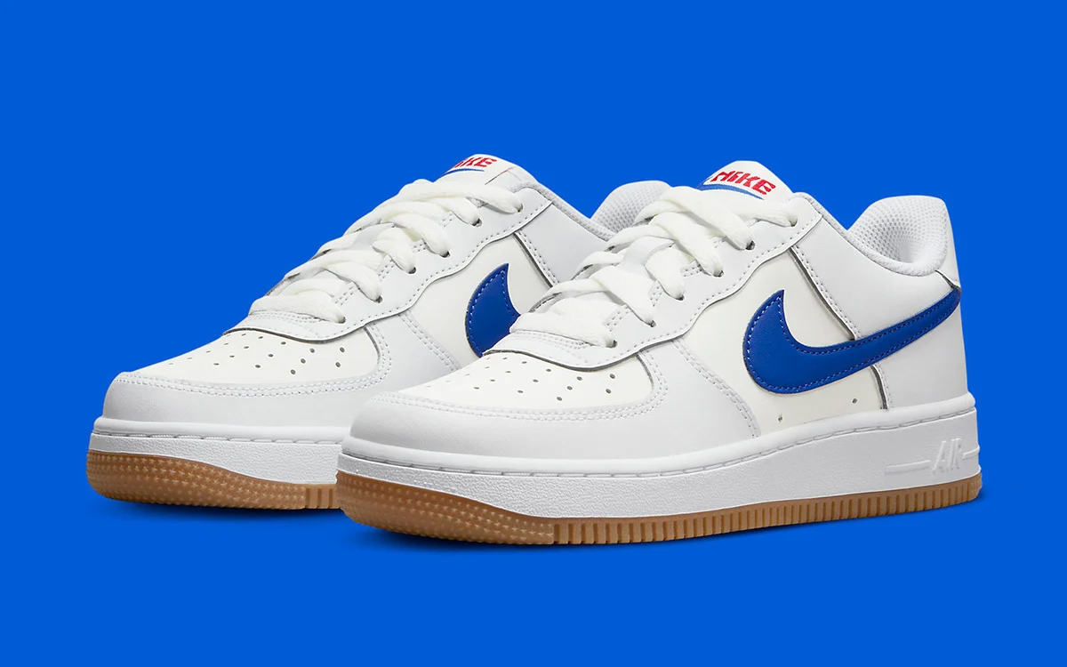 Giày Nike Air Force 1 Big Kids' Shoes 'White Blue' DX5805-179 - Ảnh 6