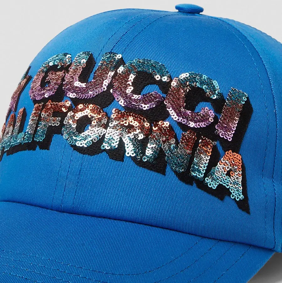 Mũ Gucci Logo Embellished 'Blue' 703207-4HAPQ-4969 - Ảnh 4