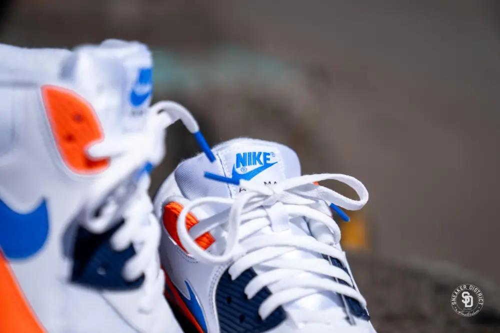 Giày Nike Air Max 90 White 'Photo Blue Total Orange' AJ1285-104 - Ảnh 4