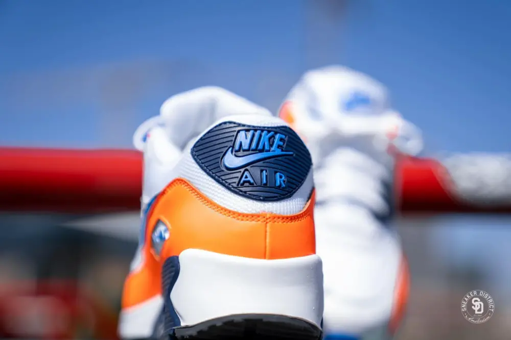 Giày Nike Air Max 90 White 'Photo Blue Total Orange' AJ1285-104 - Ảnh 6
