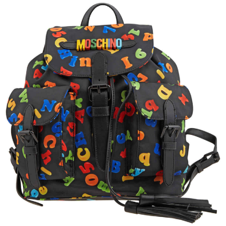 Balo Moschino Ladies Black Drawstring Logo ‘Black’ B-7601-8202-2555