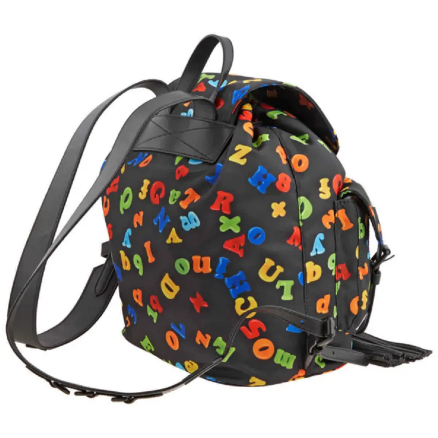 Balo Moschino Ladies Black Drawstring Logo ‘Black’ B-7601-8202-2555 - Ảnh 3